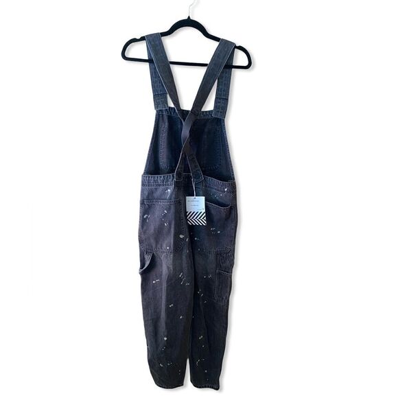 Sandrine Rose Free People denim overalls distressed painters ziggy black - Picture 11 of 16